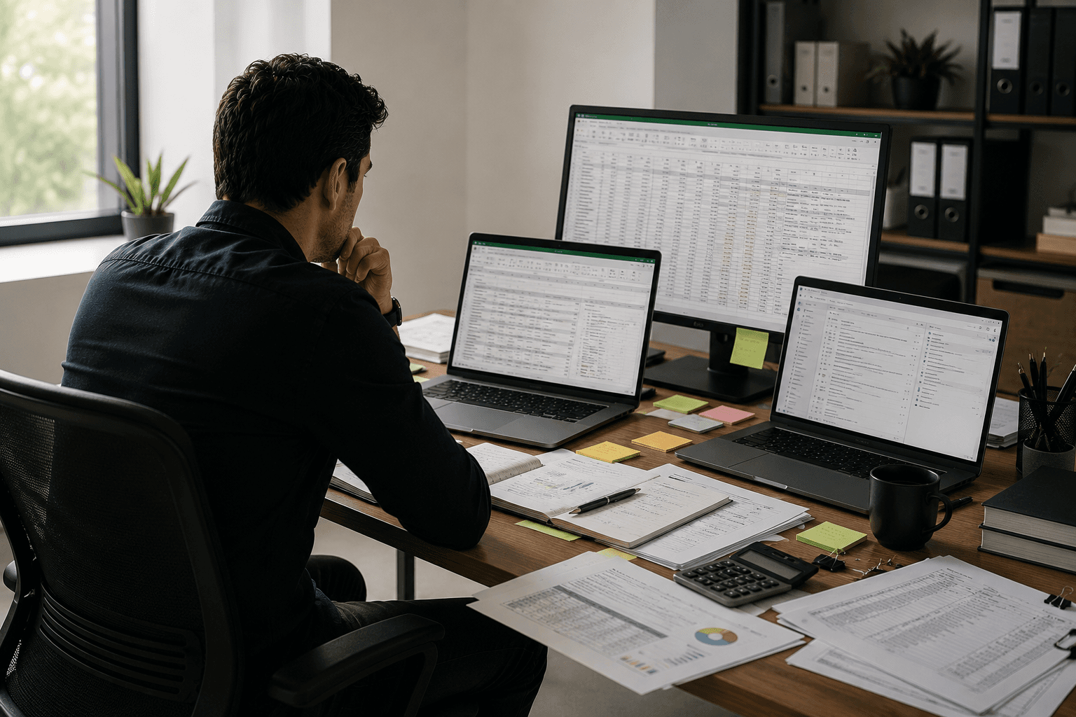 Excel, correos y papeles desordenados